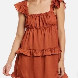 Weworewhat Flirty Ruffle Mini Dress